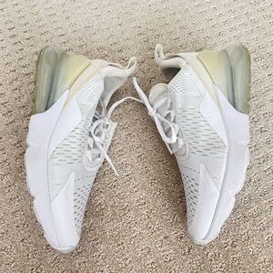Nike Air Max 270 White and Cream Sneakers Youth 6.5